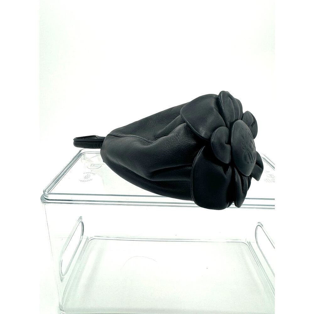 Loewe Anagram Flower Leather Black Wristlet Bag Charm Zipper Closure - Picture 11 of 11